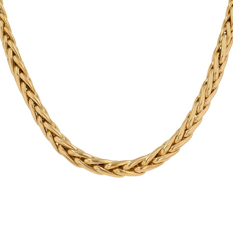 Collier maille palmier en chute or jaune 31.39g Comme neuf -  reconditionné disponible sur Gemme Les Bijoux